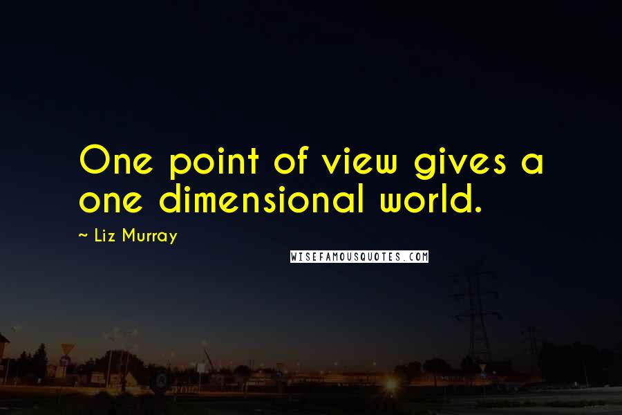 Liz Murray Quotes: One point of view gives a one dimensional world.