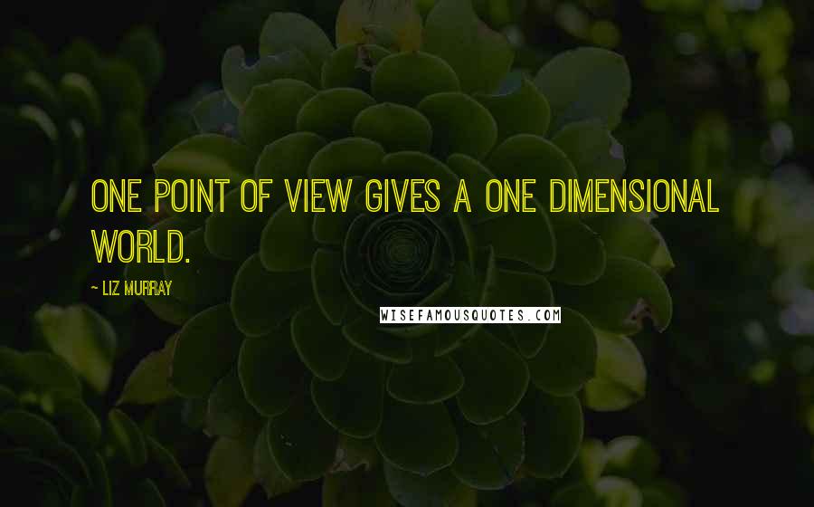 Liz Murray Quotes: One point of view gives a one dimensional world.