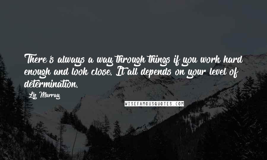 Liz Murray Quotes: There's always a way through things if you work hard enough and look close. It all depends on your level of determination.