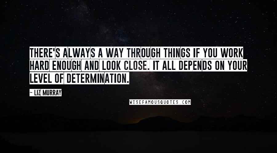 Liz Murray Quotes: There's always a way through things if you work hard enough and look close. It all depends on your level of determination.