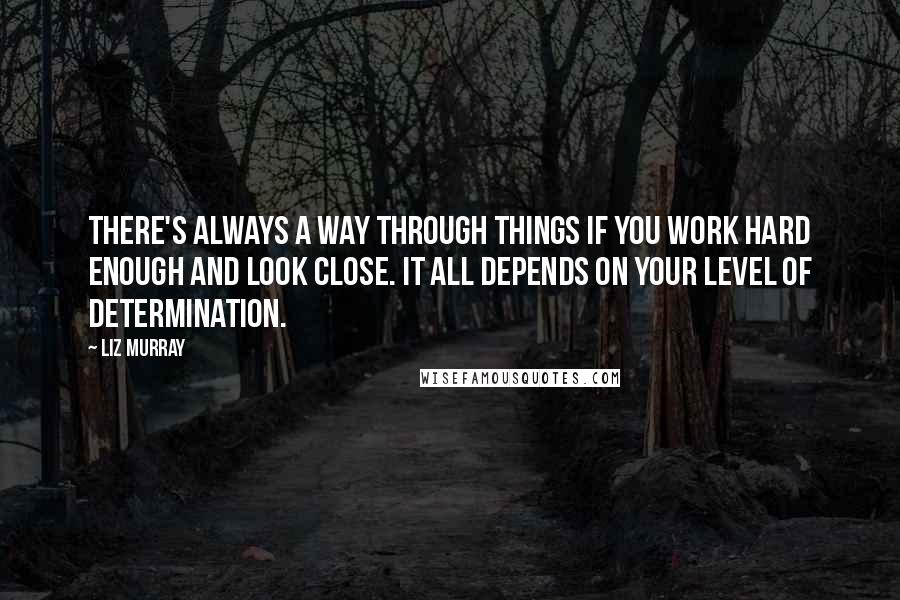 Liz Murray Quotes: There's always a way through things if you work hard enough and look close. It all depends on your level of determination.