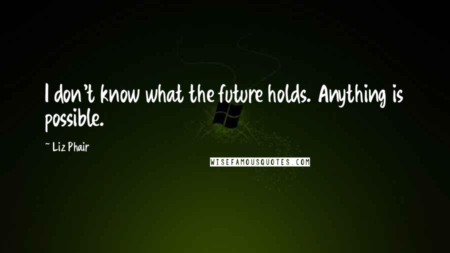 Liz Phair Quotes: I don't know what the future holds. Anything is possible.