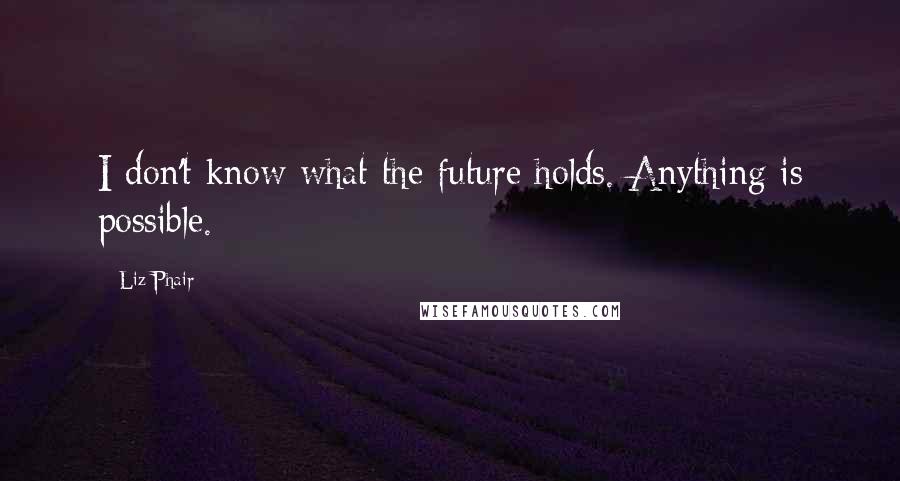 Liz Phair Quotes: I don't know what the future holds. Anything is possible.