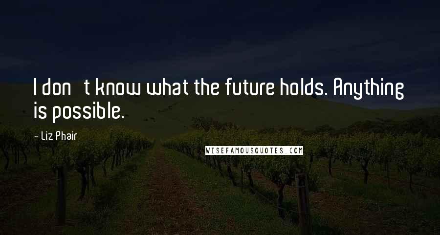 Liz Phair Quotes: I don't know what the future holds. Anything is possible.