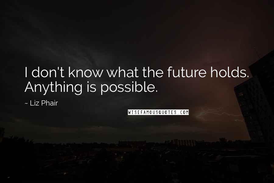 Liz Phair Quotes: I don't know what the future holds. Anything is possible.