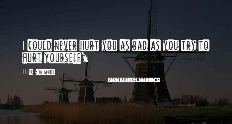Liz Reinhardt Quotes: I could never hurt you as bad as you try to hurt yourself,