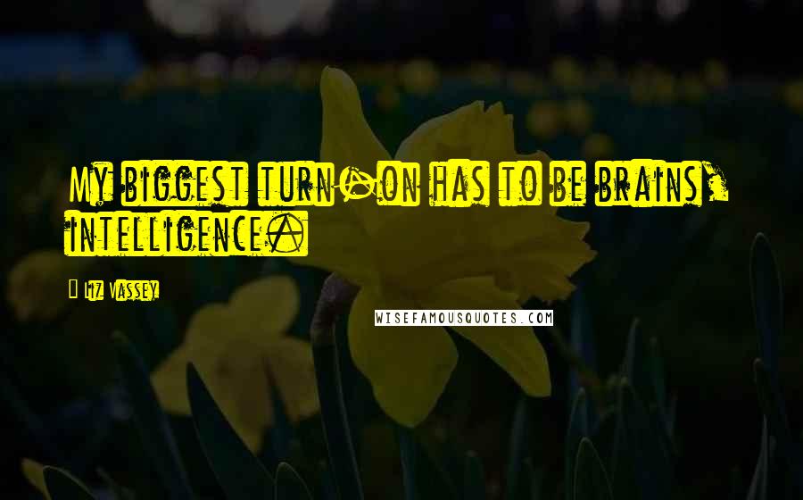 Liz Vassey Quotes: My biggest turn-on has to be brains, intelligence.