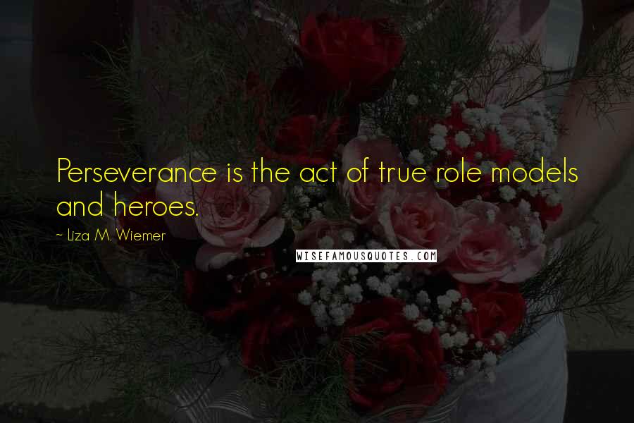 Liza M. Wiemer Quotes: Perseverance is the act of true role models and heroes.