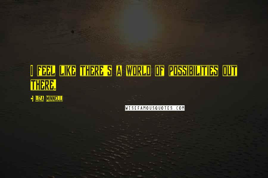 Liza Minnelli Quotes: I feel like there's a world of possibilities out there.