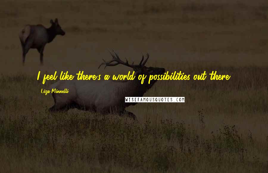 Liza Minnelli Quotes: I feel like there's a world of possibilities out there.