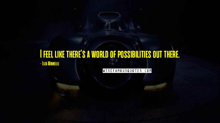 Liza Minnelli Quotes: I feel like there's a world of possibilities out there.