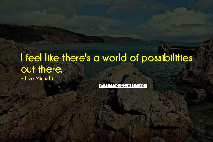 Liza Minnelli Quotes: I feel like there's a world of possibilities out there.