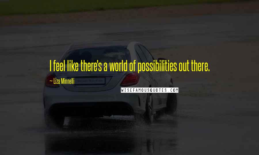 Liza Minnelli Quotes: I feel like there's a world of possibilities out there.