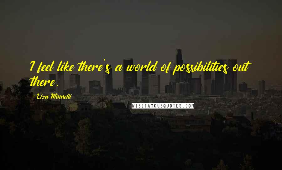 Liza Minnelli Quotes: I feel like there's a world of possibilities out there.