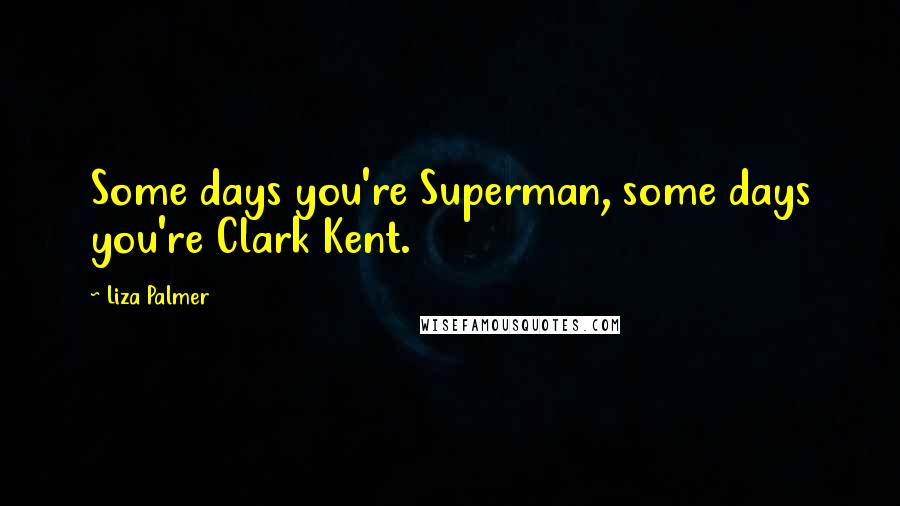 Liza Palmer Quotes: Some days you're Superman, some days you're Clark Kent.