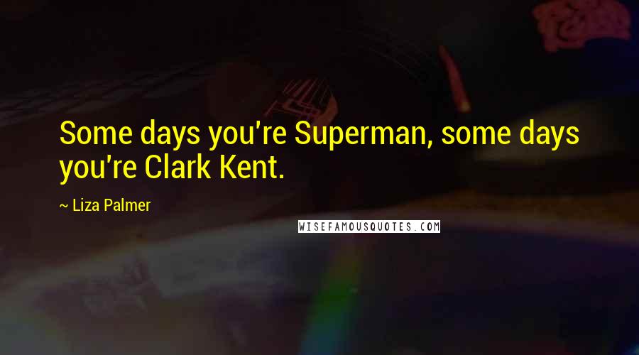 Liza Palmer Quotes: Some days you're Superman, some days you're Clark Kent.
