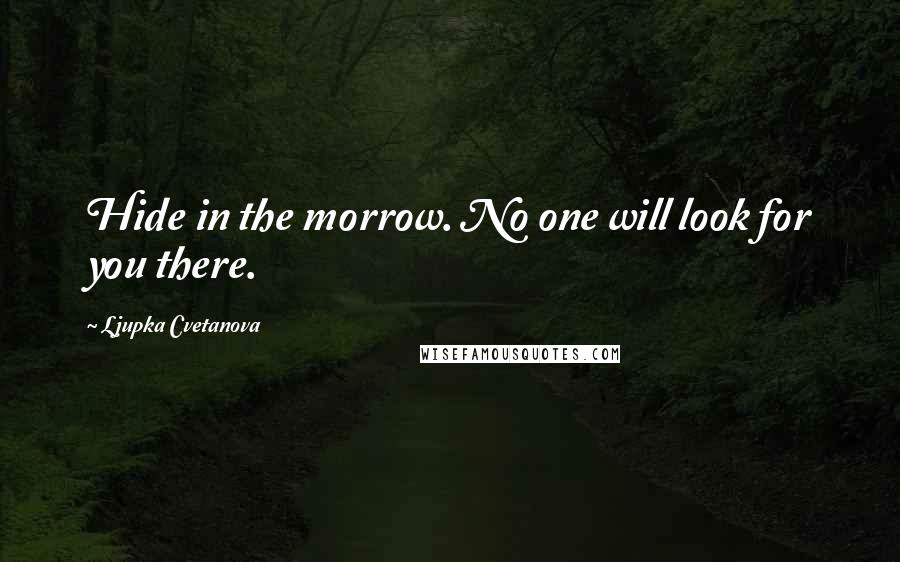 Ljupka Cvetanova Quotes: Hide in the morrow. No one will look for you there.