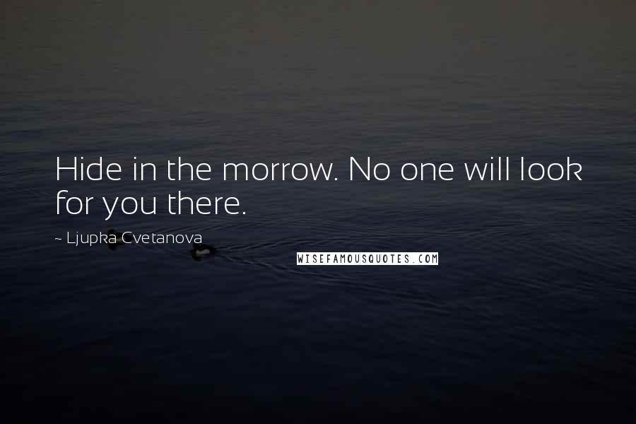 Ljupka Cvetanova Quotes: Hide in the morrow. No one will look for you there.