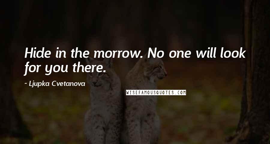 Ljupka Cvetanova Quotes: Hide in the morrow. No one will look for you there.