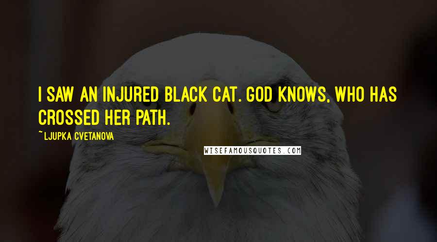 Ljupka Cvetanova Quotes: I saw an injured black cat. God knows, who has crossed her path.