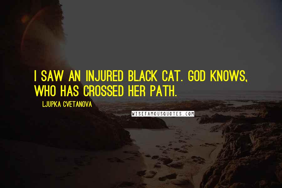 Ljupka Cvetanova Quotes: I saw an injured black cat. God knows, who has crossed her path.