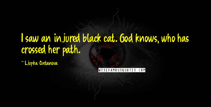 Ljupka Cvetanova Quotes: I saw an injured black cat. God knows, who has crossed her path.