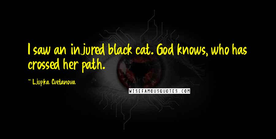Ljupka Cvetanova Quotes: I saw an injured black cat. God knows, who has crossed her path.