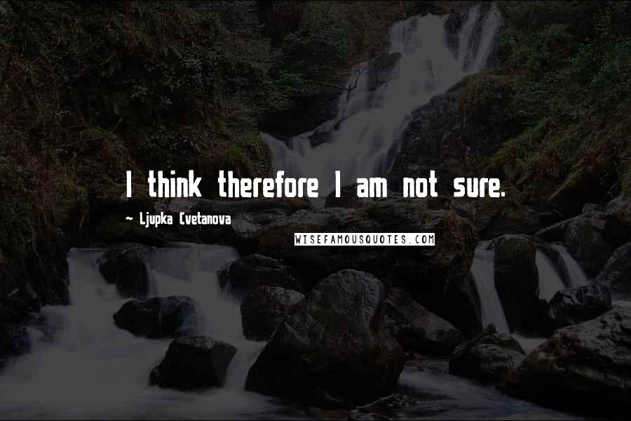 Ljupka Cvetanova Quotes: I think therefore I am not sure.
