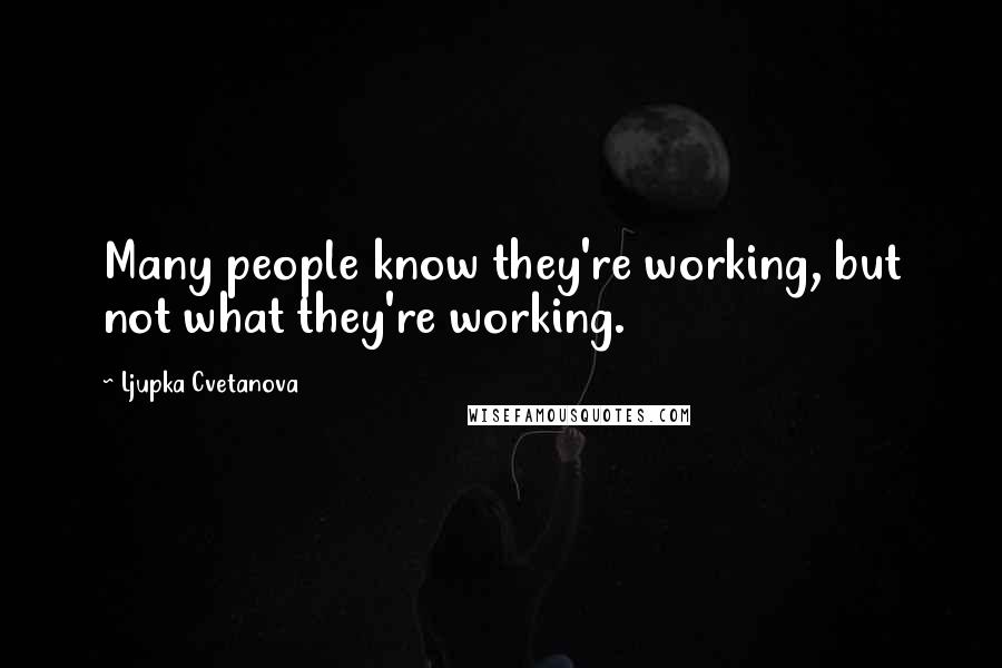 Ljupka Cvetanova Quotes: Many people know they're working, but not what they're working.