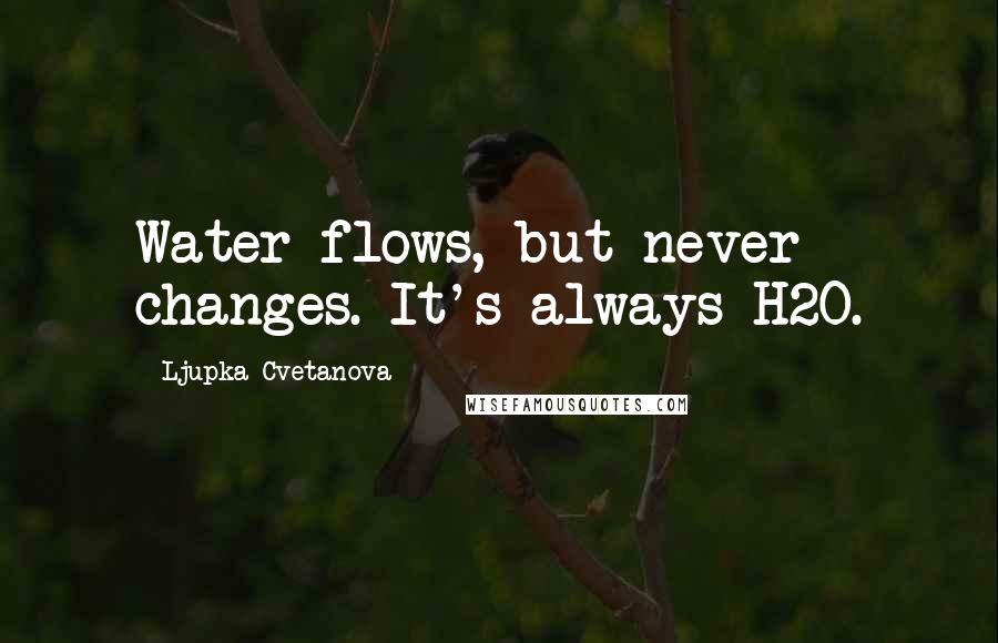 Ljupka Cvetanova Quotes: Water flows, but never changes. It's always H2O.