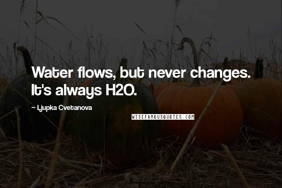 Ljupka Cvetanova Quotes: Water flows, but never changes. It's always H2O.