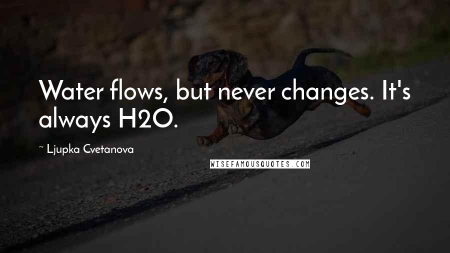 Ljupka Cvetanova Quotes: Water flows, but never changes. It's always H2O.