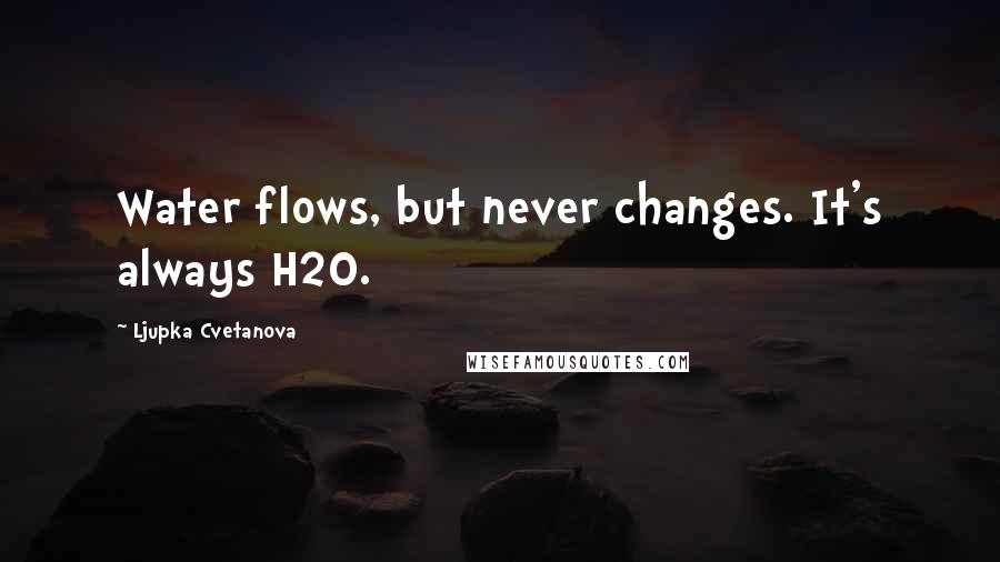 Ljupka Cvetanova Quotes: Water flows, but never changes. It's always H2O.