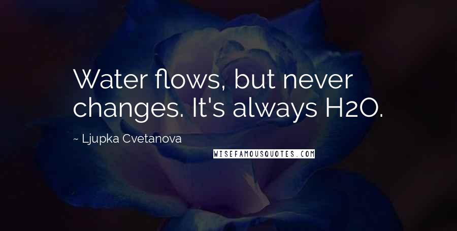 Ljupka Cvetanova Quotes: Water flows, but never changes. It's always H2O.