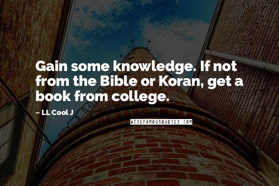 LL Cool J Quotes: Gain some knowledge. If not from the Bible or Koran, get a book from college.