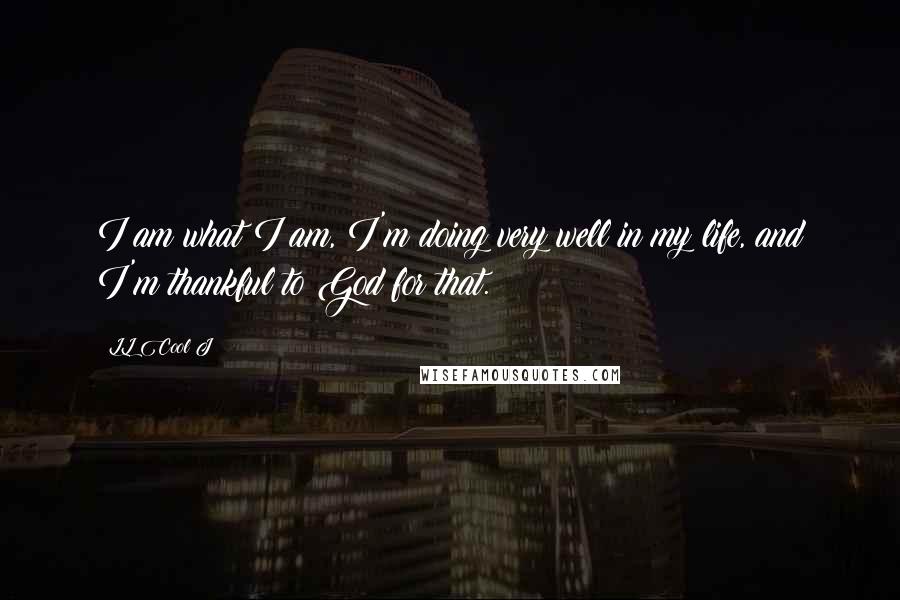 LL Cool J Quotes: I am what I am, I'm doing very well in my life, and I'm thankful to God for that.