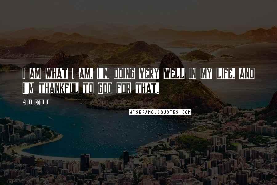 LL Cool J Quotes: I am what I am, I'm doing very well in my life, and I'm thankful to God for that.