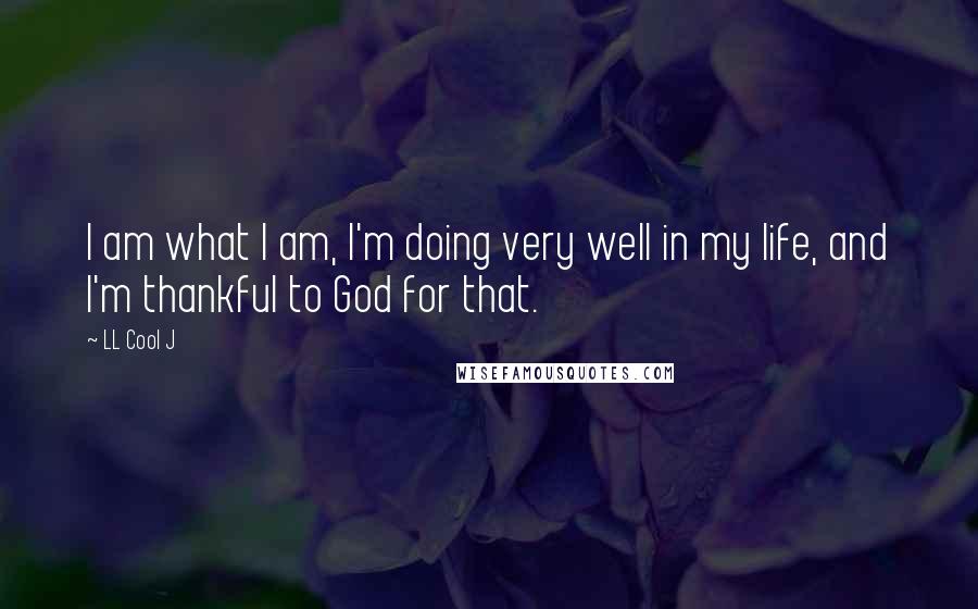 LL Cool J Quotes: I am what I am, I'm doing very well in my life, and I'm thankful to God for that.