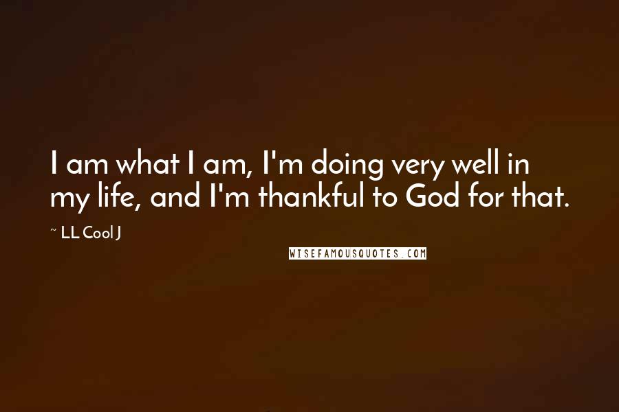 LL Cool J Quotes: I am what I am, I'm doing very well in my life, and I'm thankful to God for that.