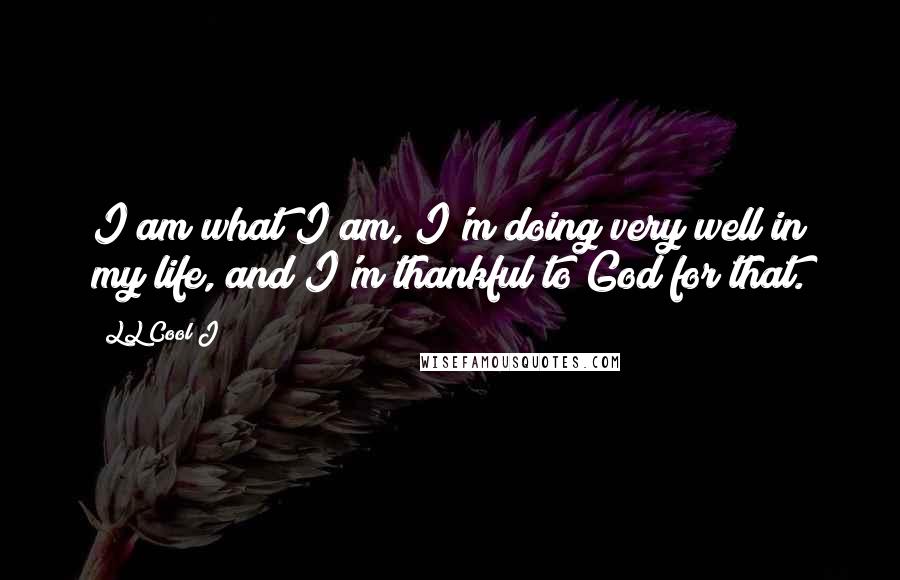 LL Cool J Quotes: I am what I am, I'm doing very well in my life, and I'm thankful to God for that.