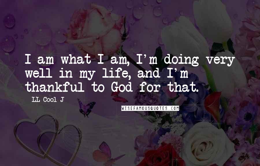 LL Cool J Quotes: I am what I am, I'm doing very well in my life, and I'm thankful to God for that.