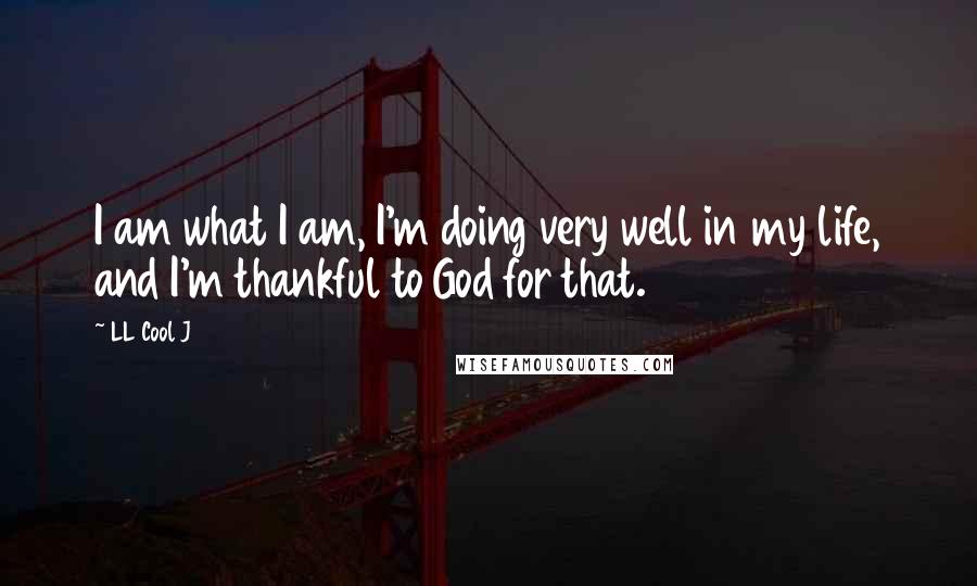 LL Cool J Quotes: I am what I am, I'm doing very well in my life, and I'm thankful to God for that.