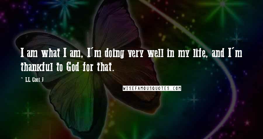 LL Cool J Quotes: I am what I am, I'm doing very well in my life, and I'm thankful to God for that.