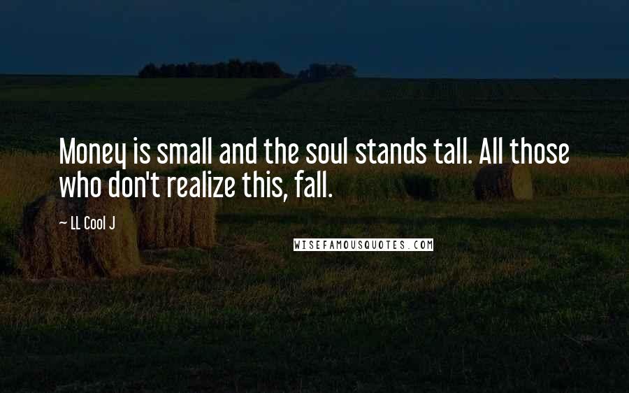 LL Cool J Quotes: Money is small and the soul stands tall. All those who don't realize this, fall.