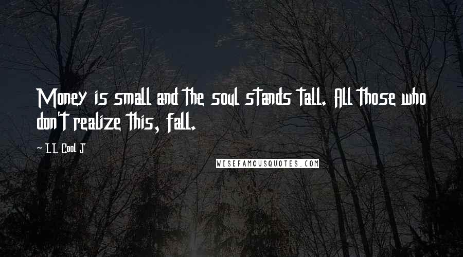 LL Cool J Quotes: Money is small and the soul stands tall. All those who don't realize this, fall.