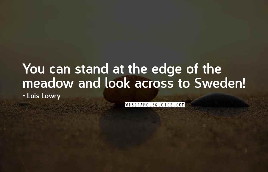 Lois Lowry Quotes: You can stand at the edge of the meadow and look across to Sweden!