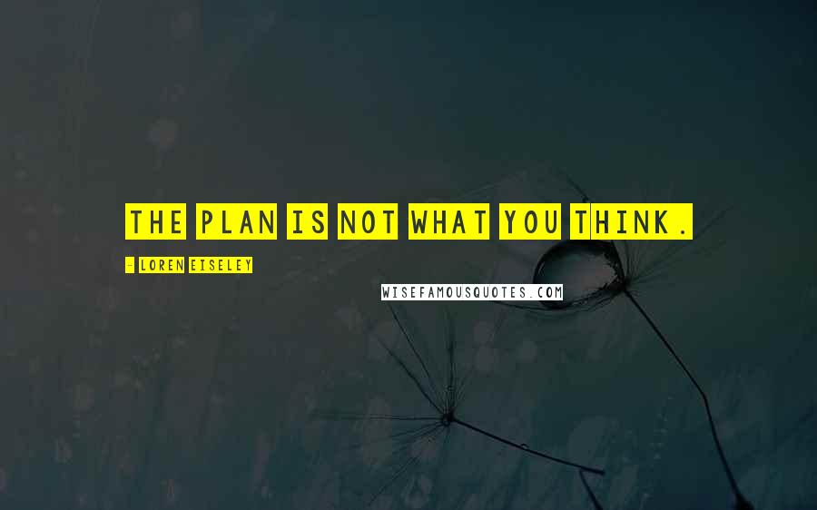 Loren Eiseley Quotes: The plan is not what you think.