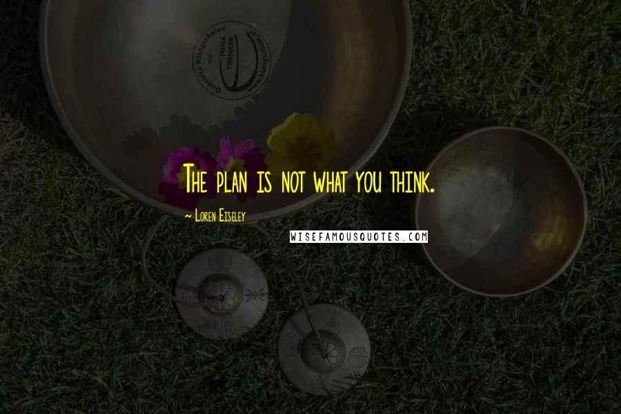 Loren Eiseley Quotes: The plan is not what you think.