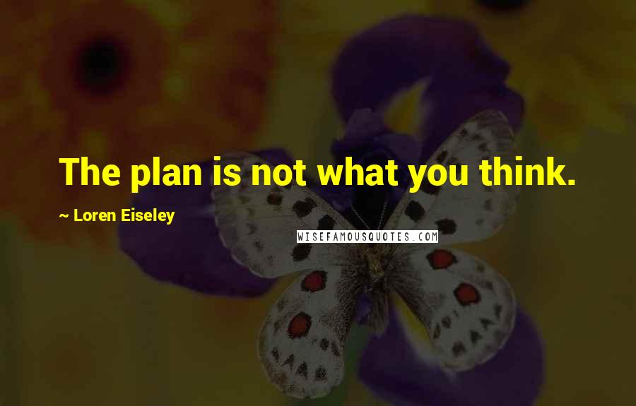 Loren Eiseley Quotes: The plan is not what you think.