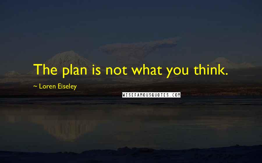 Loren Eiseley Quotes: The plan is not what you think.